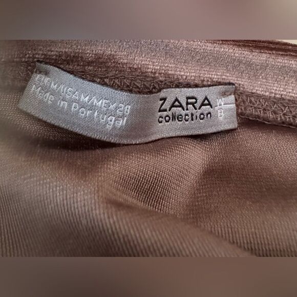 NWOT Zara Collection Brown Velvet Straight Dress - Picture 6 of 8